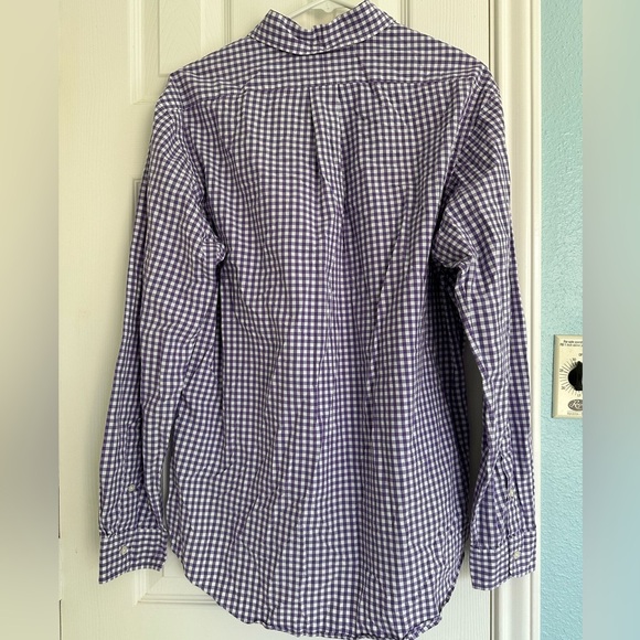 Ralph Lauren Classic Fit Size Large Purple Gingham Shirt Mens Button Up - Picture 4 of 5
